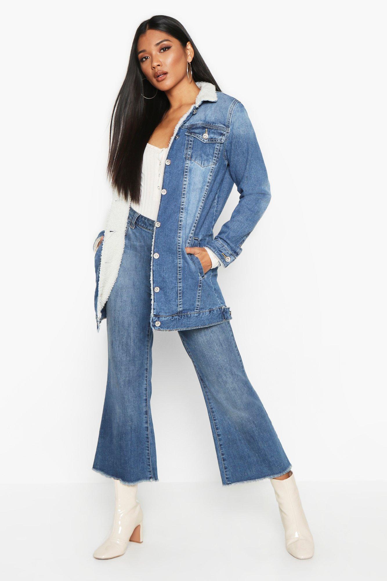 Denim hot sale longline jacket